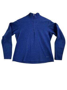 Vintage Patagonia Jacket Womens Small Blue Capilene Fleece 1/4 Zip USA Made